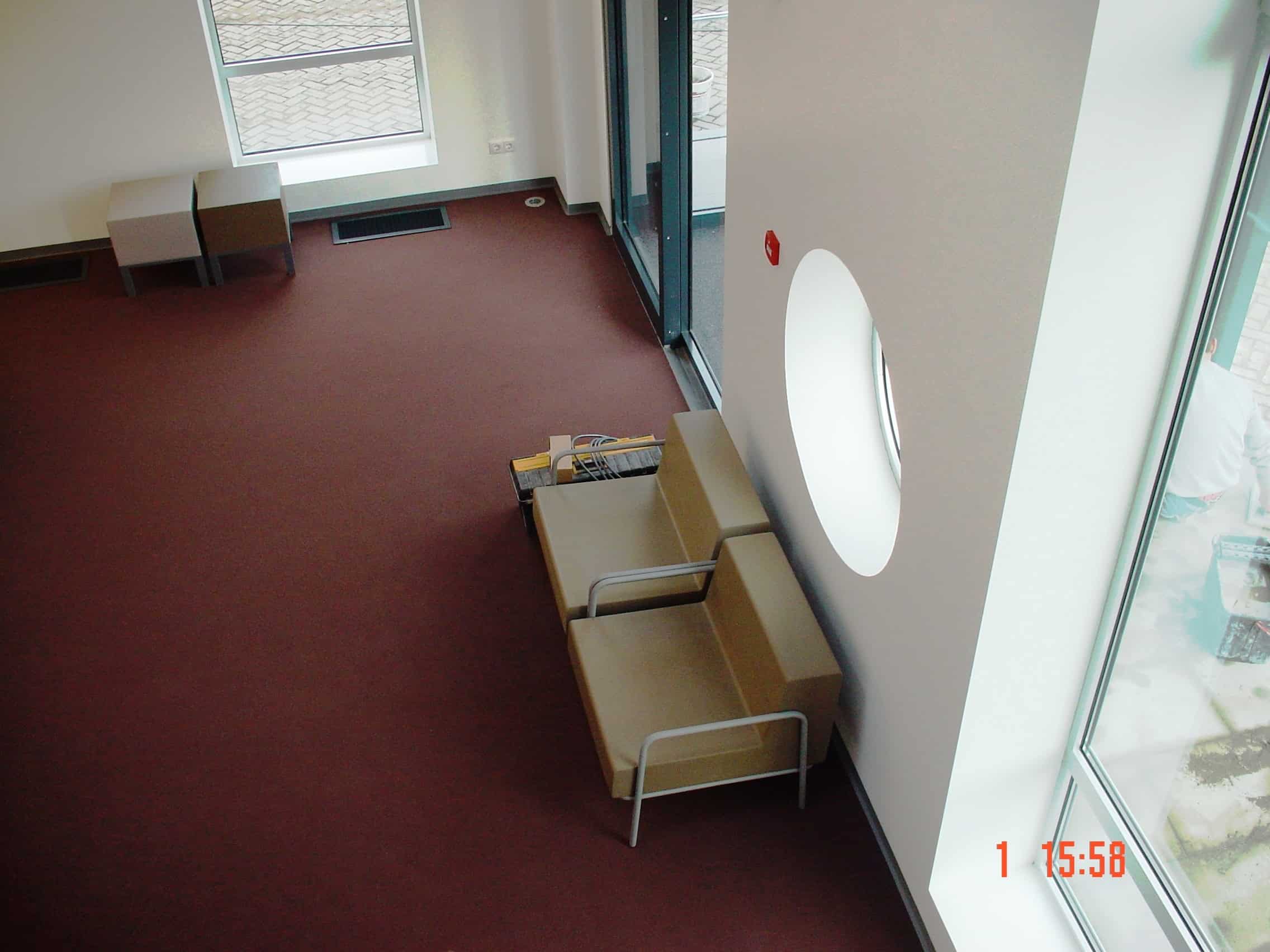 Frame seating in a public lounge interior