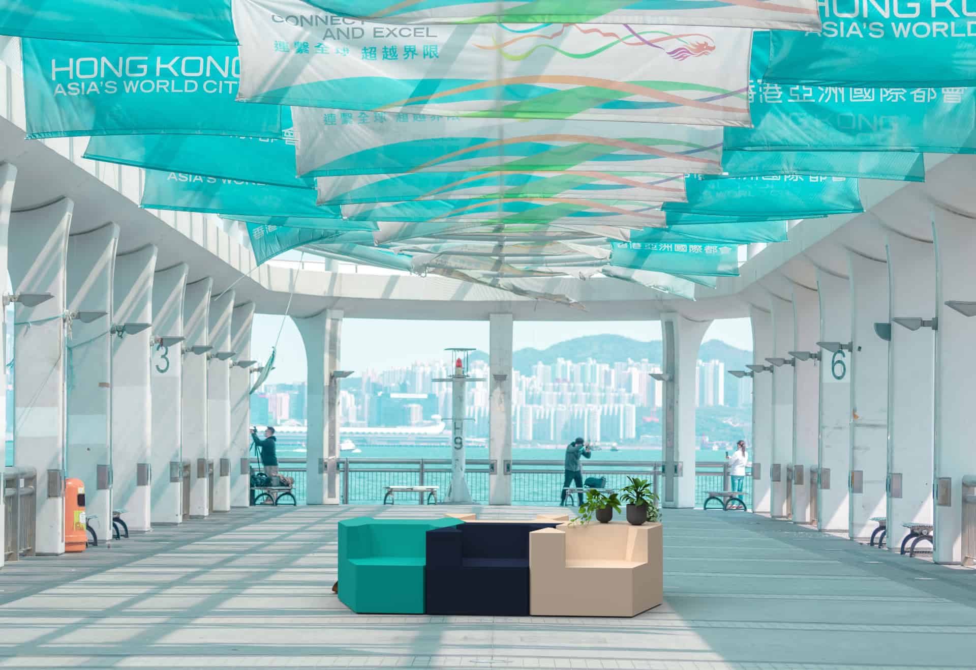 Scone seating in a Hong Kong public space