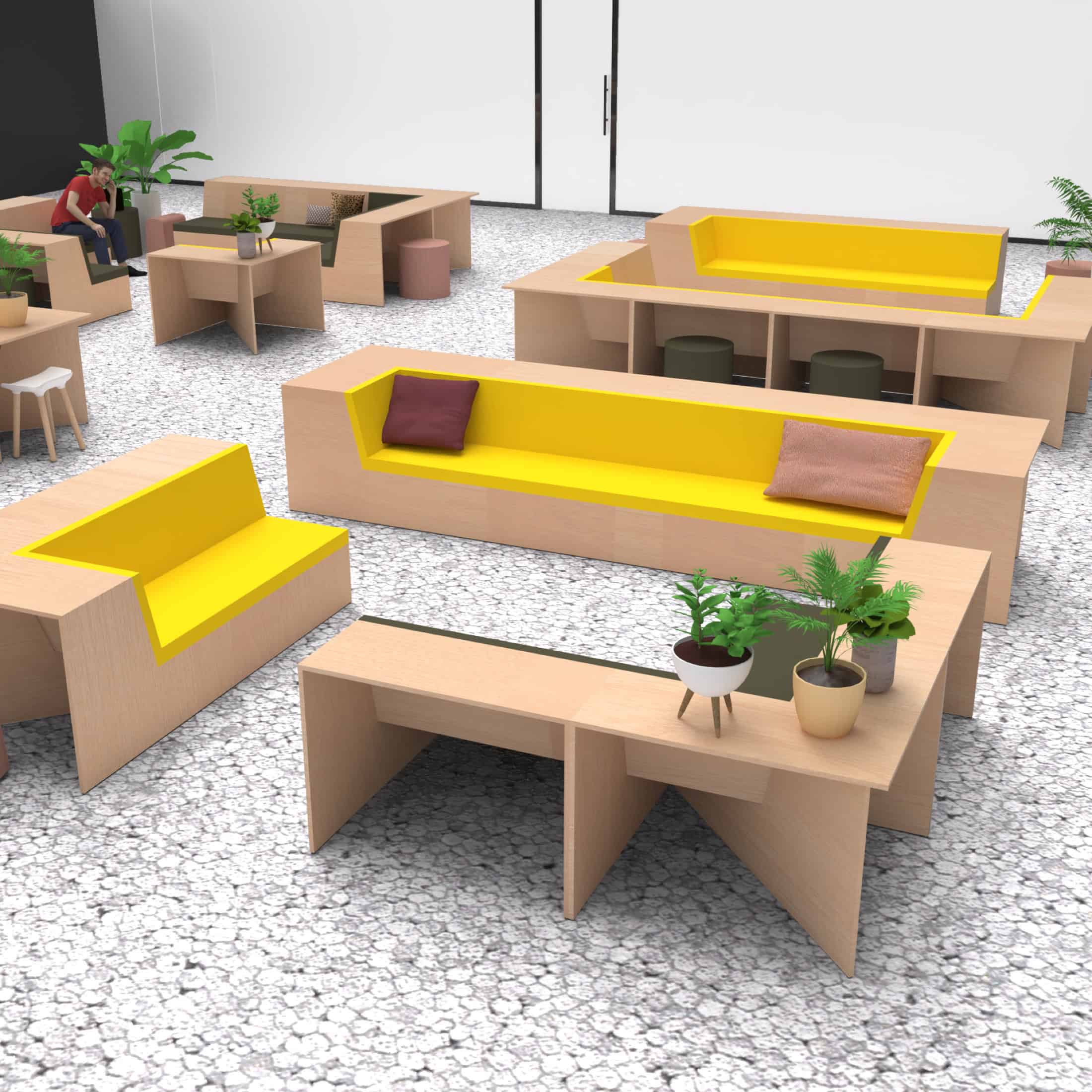 DOK modular furniture in a public interior
