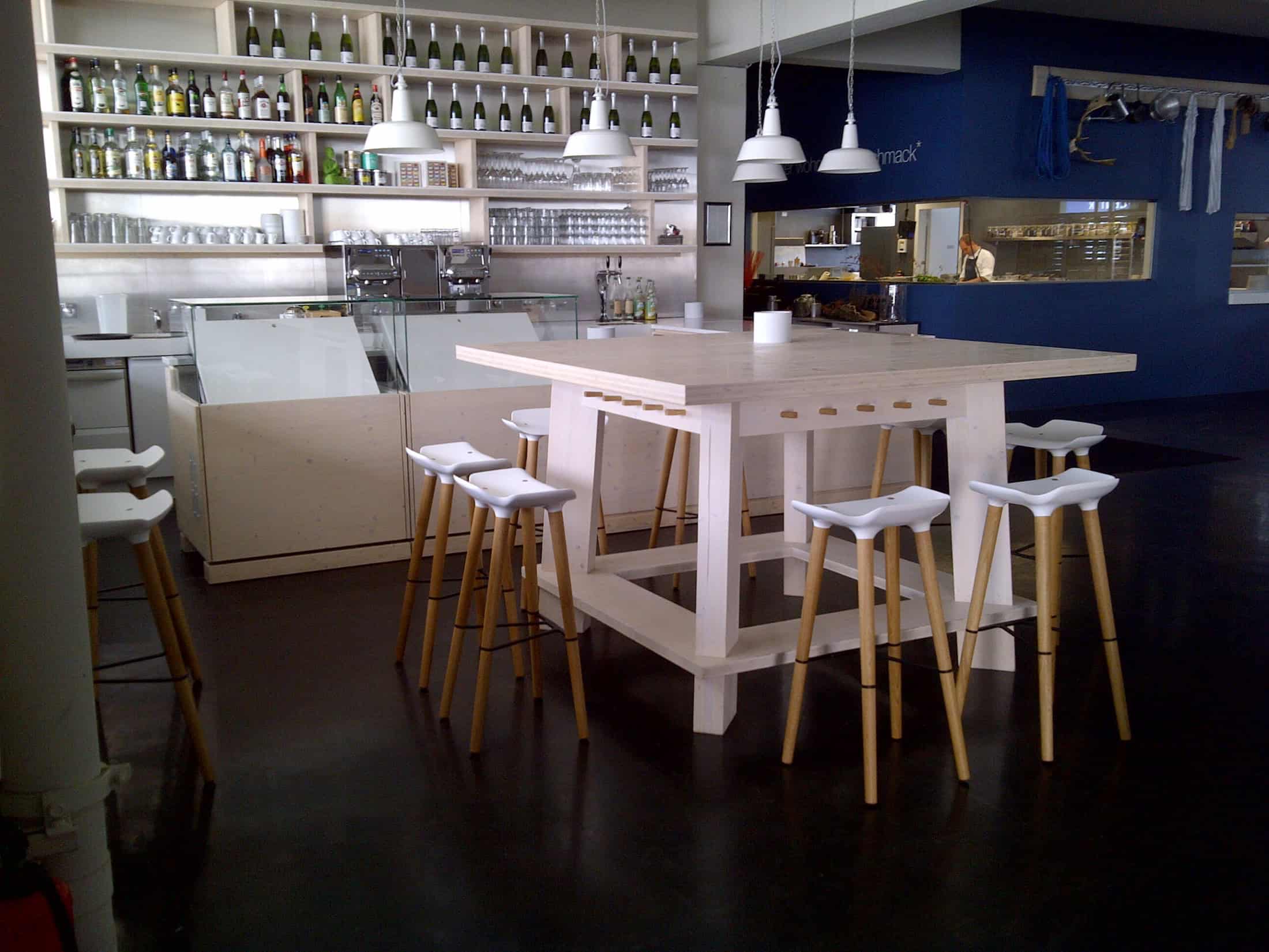 Pilot stools at Kutchiin Restaurant in Munich
