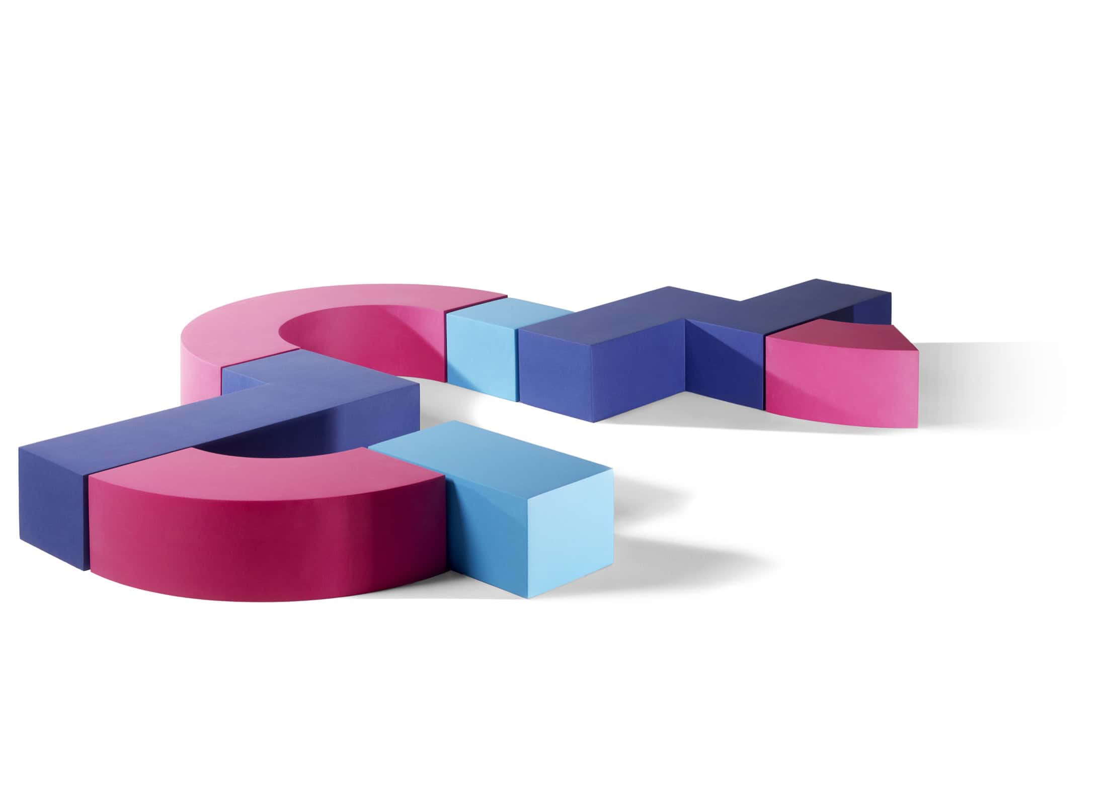 Mixed Square, Straight, Shapes and Curves composition by Quinze & Milan