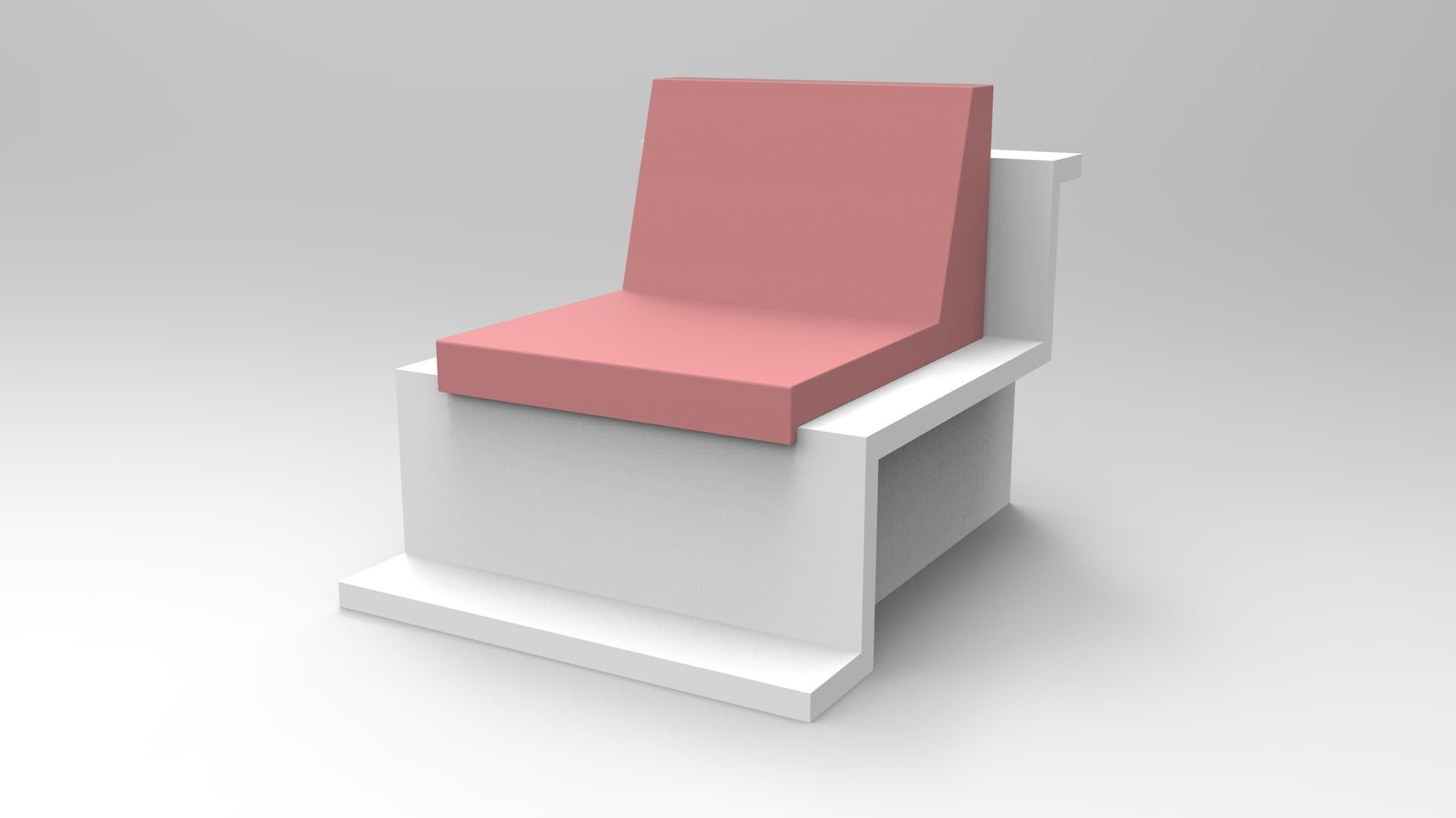 Stair Seat L with Backrest in QM Foam