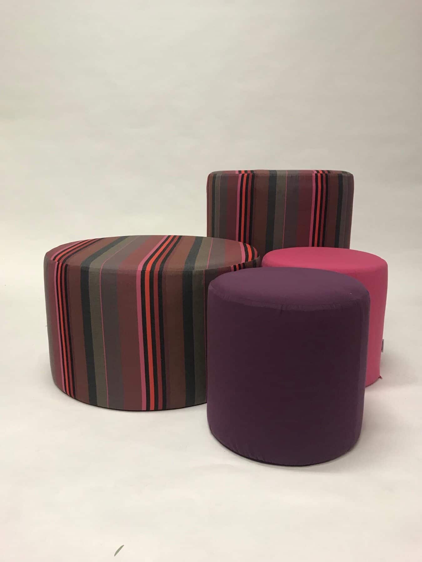 Striped outdoor upholstered seating