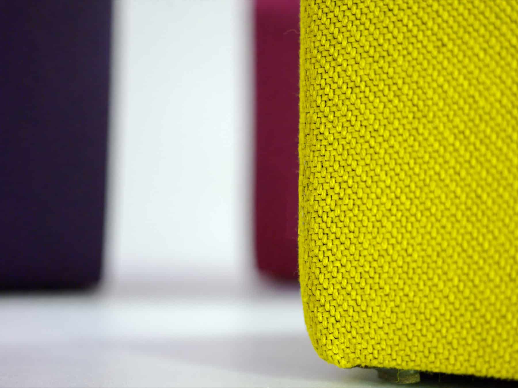 Yellow upholstered furniture detail